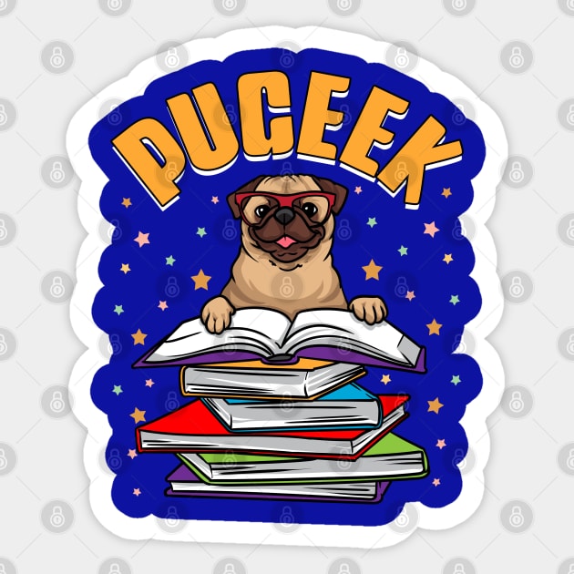 Funny Pug Owners PUGEEK Pug Lover Sticker by screamingfool